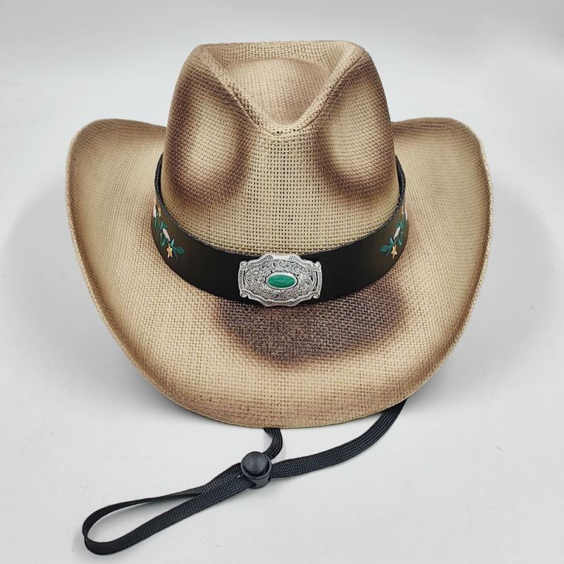 Chapéu de praia de cowboy com strass feito na China