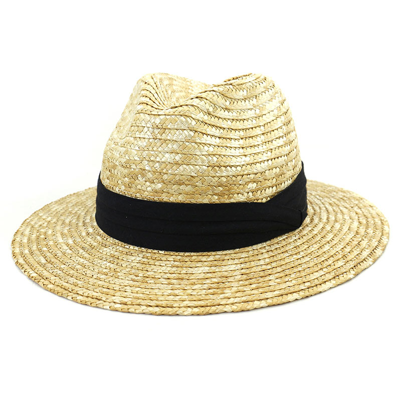 Chapéu Fedora personalizado de palha de trigo natural