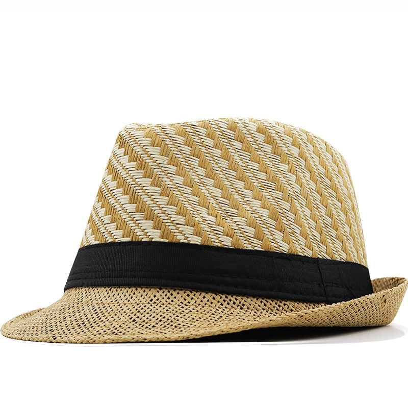 Promoção imperdível chapéu de sol Fedora cubano de palha xadrez