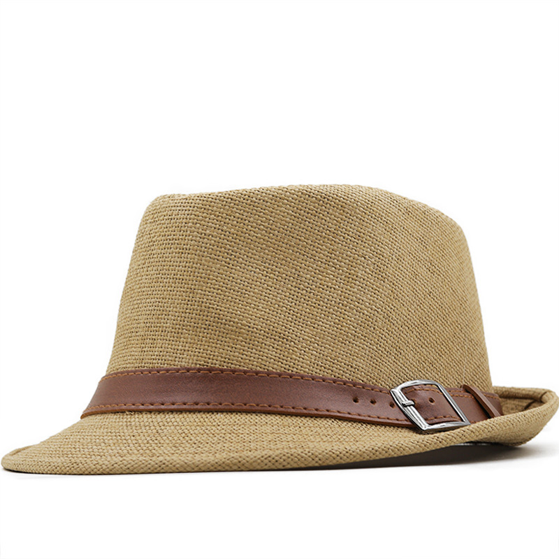 Cinto de couro sintético liso Trilby Fedora chapéus de palha