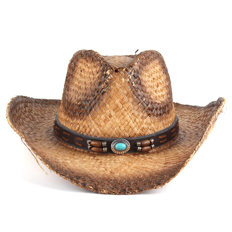 Chapéus de cowboy de ráfia de praia de verão