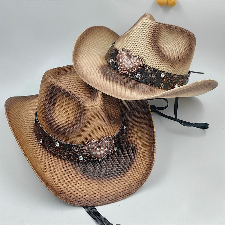 Chapéus de cowboy masculinos de rodeio vintage